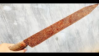 Restoration of old rusty sword - Restore rusted antique knives
