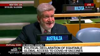 UN launches declaration on equitable global access to COVID-19 vaccines