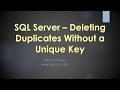 Deleting Duplicate Rows Using the Row_Number() Windows Function - Hands On Easy Demo!