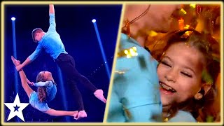 Aerial Dance Duo Win the GOLDEN BUZZER with a STUNNING Audition! | Kids Got Talent