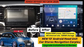 Installing a NEW 13' ANDROID AUTO Apple CarPlay Head Unit GPS Youtube #honda #odyssey #androidauto