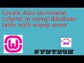 add auto increment column to database table