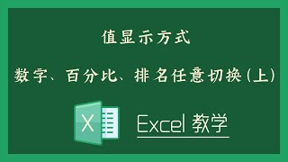 Excel 教学 -S08-1 值显示方式，数字、百分比、排名任意切换(上)