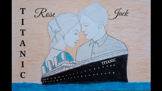 How To Draw Titanic Ship Along With Jack and Rose