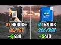 AMD RYZEN 7 9800X3D vs INTEL i7-14700K | Test in 6 Games