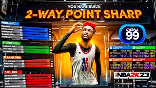 NEW "2-WAY POINT-SHARP" IS BROKEN IN NBA2K23! 99 STEAL + 90 BALL HANDLE ISO BUILD MUST BE BANNED!