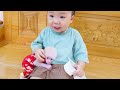 baby nguyen shares yogurt with baby monkeys poki and monkey pupu