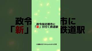 政令指定都市　新◯◯駅が付く鉄道駅　#shorts