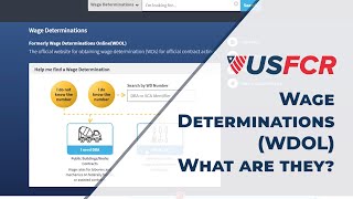 Wage Determinations...What are They? (legacy WDOL)