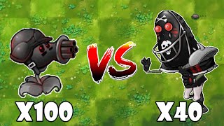 PvZ 1 Fusion Challenge! 100 Plants Fusion vs 40 Black Football Tall-nut Zombie - Who Will Win?