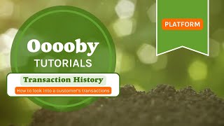 Transaction History Tutorial