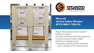 MecLock Vertical Safety Window SFV.D-B99-P-1500 as double door – pneumatically driven