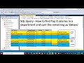 SQL Query | How to find top n salaries in a department and sum the remaining as 'Others'