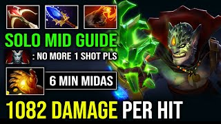 How to Solo Mid Lion Against QOP in 7.37e with 6Min Midas 1 Shot KO 1082 Damage Per Hit Dota 2