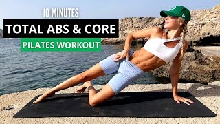 10 MIN. TOTAL ABS & CORE WORKOUT - slow & controlled | Pilates at the Beach