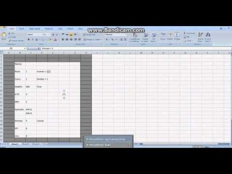 Dropdown menu - Microsoft Excel RPG character sheet tutorial 1 Dropdown menu - Microsoft Excel RPG character sheet tutorial 1