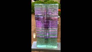 Glass cross monument - colourful headstone for a beautiful commemoration.