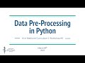 Workshop 4: Data Pre-Processing in Python