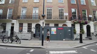 Short walk on Connaught Street and Connaught Square in London, UK