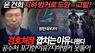 윤건희 지하벙커로 도망증거 공수처 포기?이유는 경찰로 이첩했다