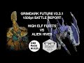 OnePageRules Grimdark Future v3.3.1: High Elf Fleets vs Alien Hives - Battle Report