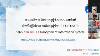 การอบรมเชิงปฏิบัติการระบบบริหารจัดการครูผู้ช่วยแบบออนไลน์ KRUDEE T1 KKN5