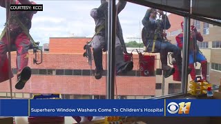 Superhero Window Washers Bring Joy At Children's Hospital