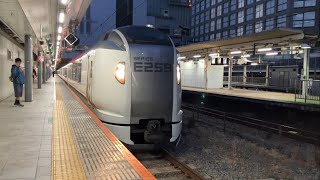 259系Ne015編成特急成田エクスプレス1号成田空港行きが新宿駅5番線を発車