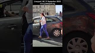Slow Marchers Pushed off the Road | Liverpool, UK | 9 September 2023 | Just Stop Oil #shorts