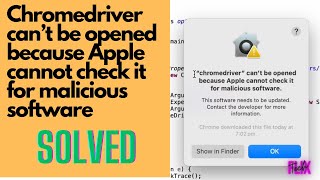 Fix: “Apple Cannot Check It” Chromedriver (macOS) | Selenium