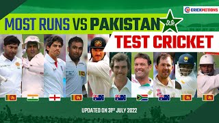 Most Runs Against PAKISTAN in Test Cricket | Most Runs VS PAKISTAN