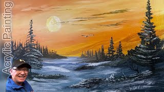 Easy Landscape Painting -- Acrylic Painting Made Easy!