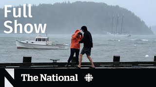 CBC News: The National | Post-tropical storm Lee, Parliament returns, South China Sea