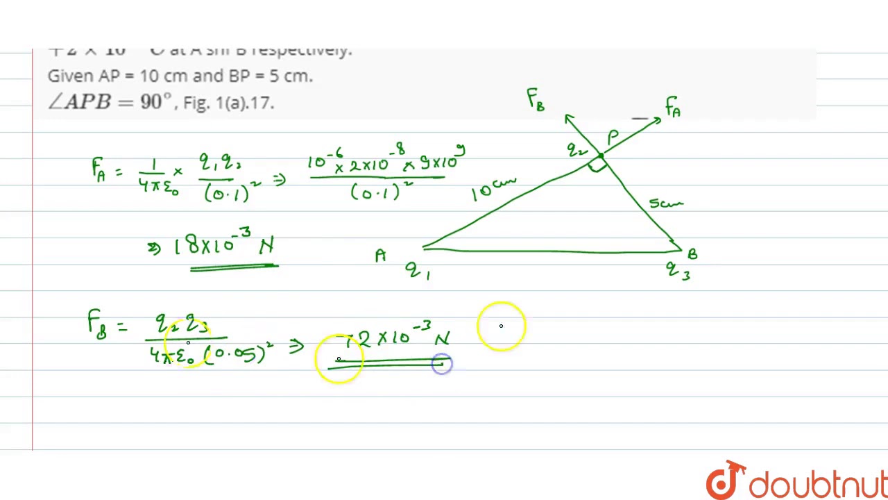 Find The Magnitude Of The Resultant Force On A Charge Of `1 MuC` Held ...