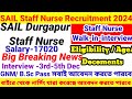 💥💥SAIL Durgapur Staff Nurse Recruitment 2024💥Sail PT Nurse Recruitment 2024💥 📌GNM / B. Sc Apply