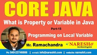 What is Property or Variable in Java Part 15 | Core Java Tutorial | Mr. Ramachandra