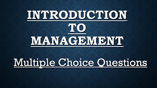 Introduction to Management- Multiple Choice Questions | B.Com. |