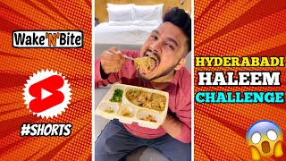 HYDERABADI HALEEM EATING CHALLENGE | MUTTON HALEEM | Food Challenge | Wake’N’Bite #Shorts