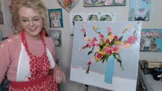 Palette Knife Floral Painting by Amanda Hilburn | Speed Painting Timelapse Demo