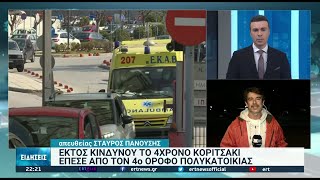 Θεσσαλονίκη: Εκτός κινδύνου η 4χρονη που έπεσε απο το μπαλκόνι | 02/11/2021 | ΕΡΤ