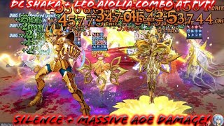 Saint Seiya: Awakening (KOTZ) - DC Shaka + Leo Aiolia Combo at PvP! Silence + Massive AOE Damage!