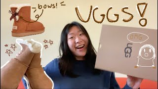 UGG MINI BAILEY BOW II UNBOXING // FIRST PAIR OF UGGS