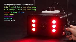 Theefun 900W Halloween Continuous Fog Machine with 6 LED Lights - Huge Amount fog