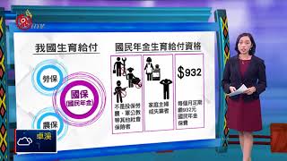 國民年金生育給付 家庭主婦 失業者可請領  2018-04-17 TITV 原視新聞