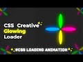 🥰CSS Creative Glowing Loader🟡🔴🟢🔵 in 4 mins using HTML and CSS | CSS Loading Animation Effects