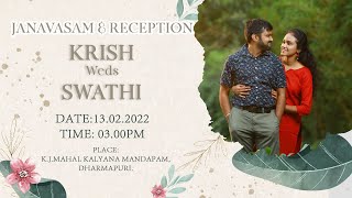 Krish \u0026 Swathi    Janavasam  Reception LIVE