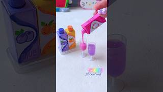 Mini juice set 🍊🫐🧃 (miniature craft) #shorts #tonniartandcraft #love #diy #craft #youtubeshorts #art