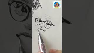 how to draw❤️ beautiful girl 🥰face easy step by step for😊 beginners, art tutorial, #shorts #drawing