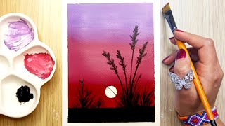 How to Paint an Easy Sunset: Step-by-Step Acrylic Painting Tutorial for Beginners