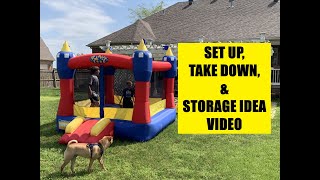 Blast Zone Magic Castle Bounce House - Set Up, Take Down, and Storage